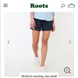 Roots Sadie Short Indigo 100% linen size S navy
